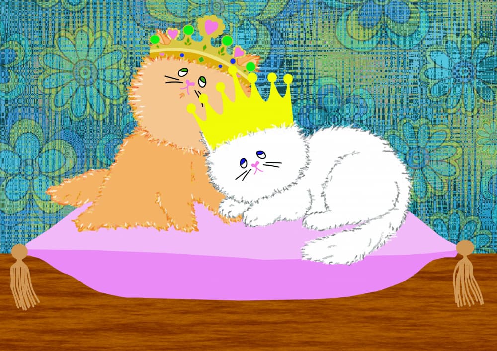Kitten King and Queen by Lynnda Rakos — canvas wall art