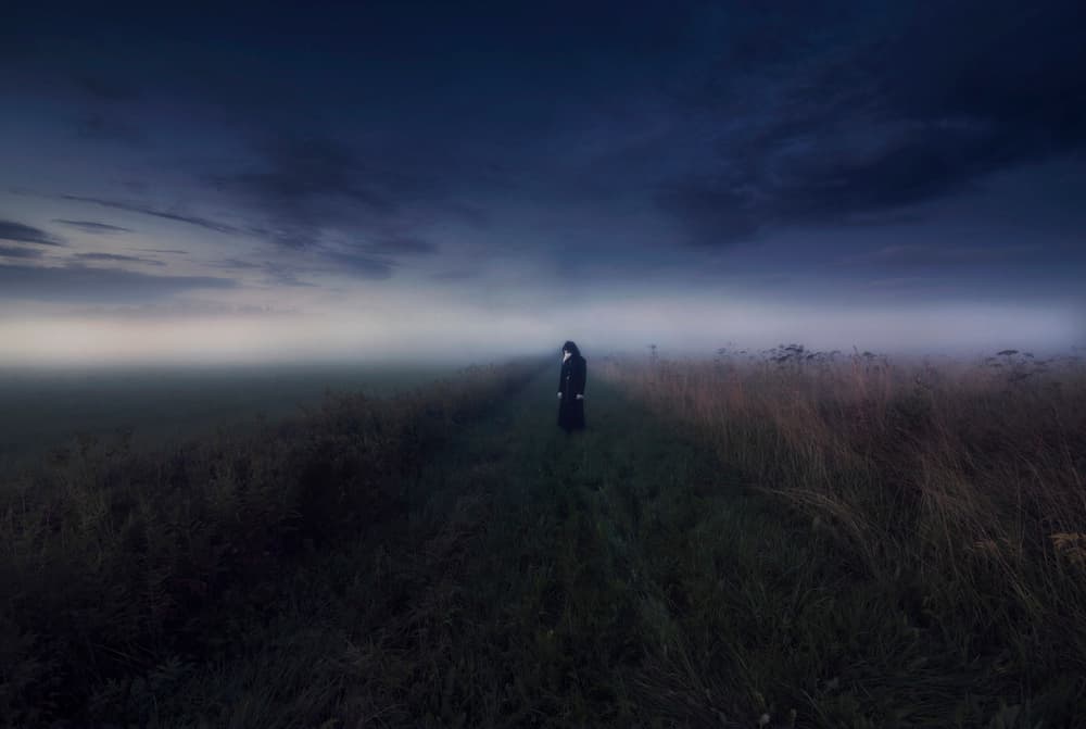 Lonely Figure In Fog by Mika Suutari — canvas wall art