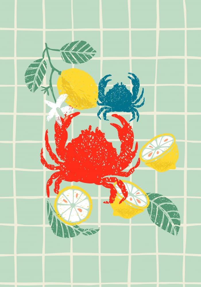 Vibrant Crabs and Lemons