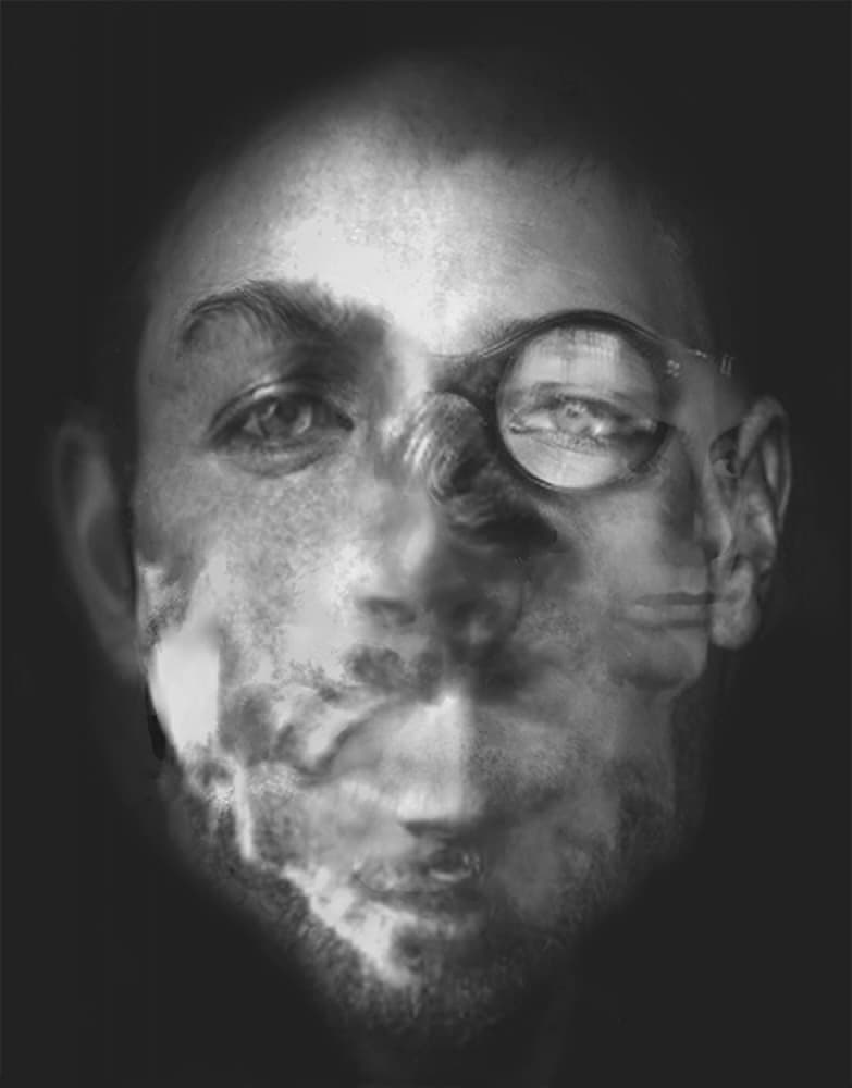 Layered Male Portrait by Keisuke Togawa — canvas wall art