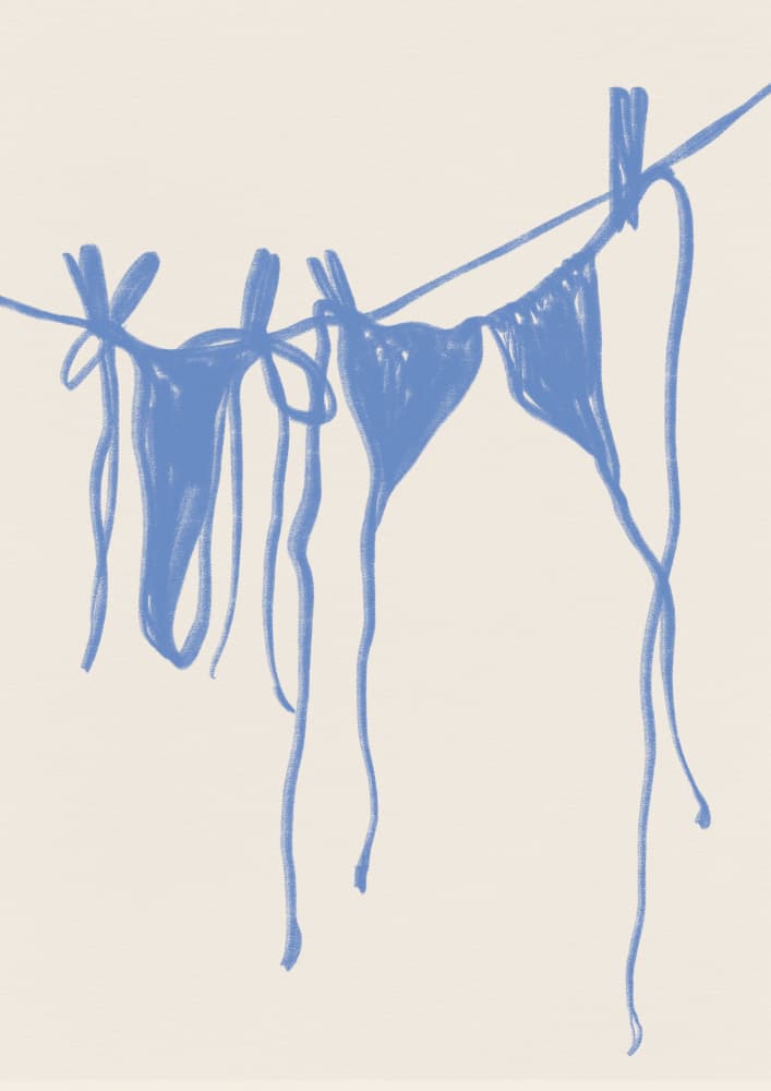 Summer Beach Bikinis by Tara Royle — canvas wall art