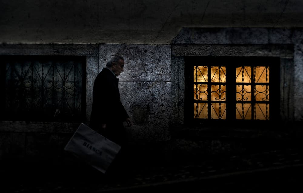 Man By Glowing Window by Wim Schuurmans — canvas wall art