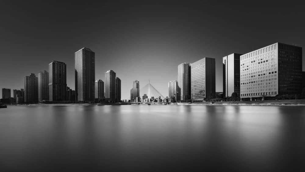 Modern City Reflections by Akira TAKAUE — canvas wall art