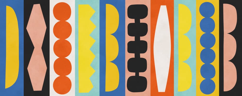 Vibrant Abstract Shapes by Vitor Costa — canvas wall art