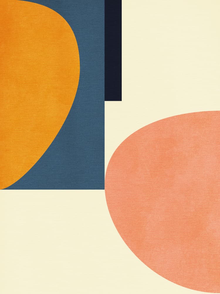 Rainbow Plus Shapes  Blue Mustard1 by Ana Rut Bre — canvas wall art