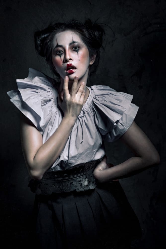 Melancholy Clown Portrait by Heru Sungkono — canvas wall art