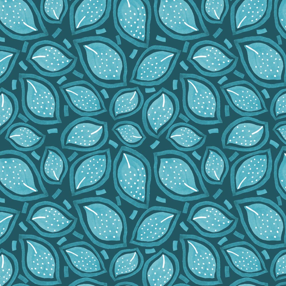 Teal Leaf Pattern by Michele Channell — canvas wall art