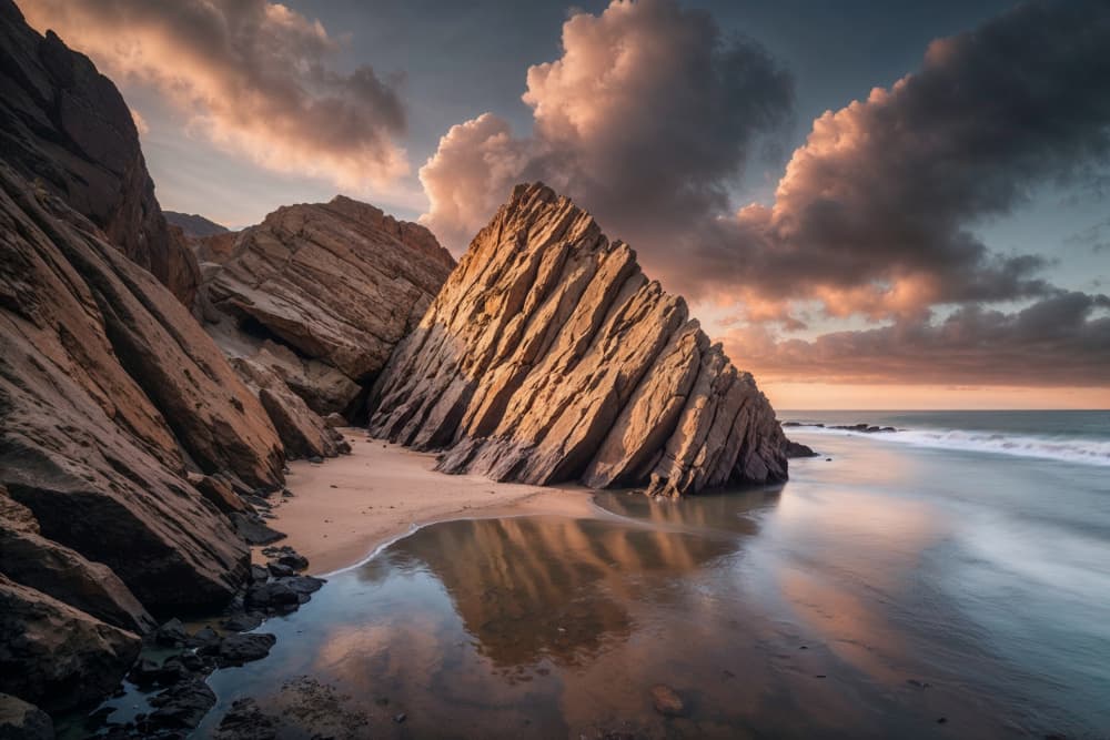Coastal Rock Sunset by Giuseppe Satriani — canvas wall art