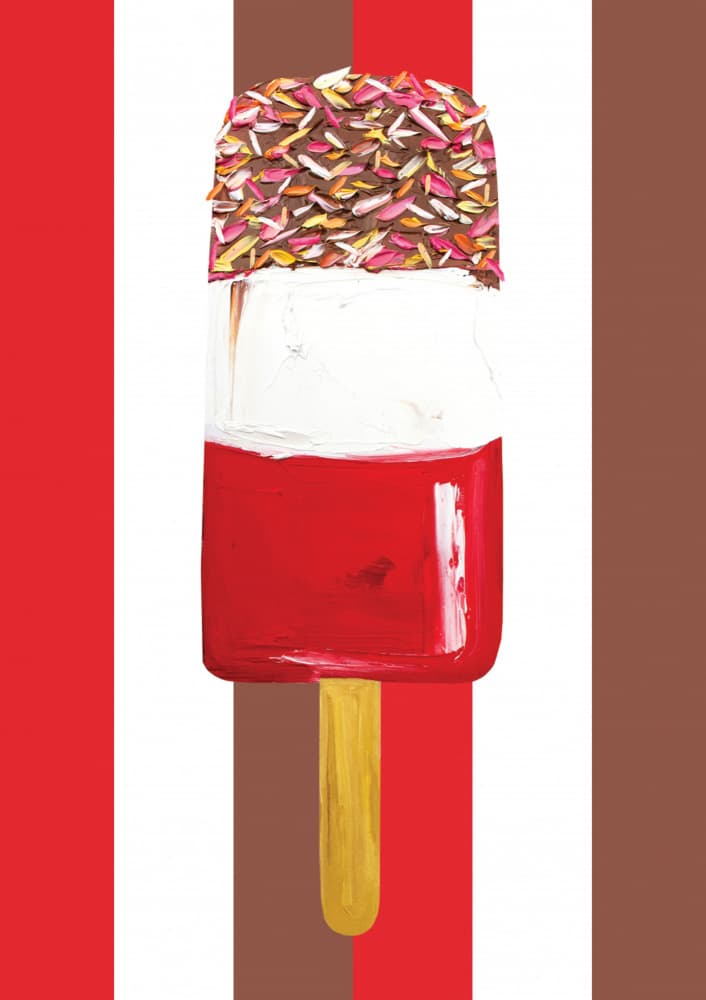 Layered Popsicle With Sprinkles by Alice Straker — canvas wall art