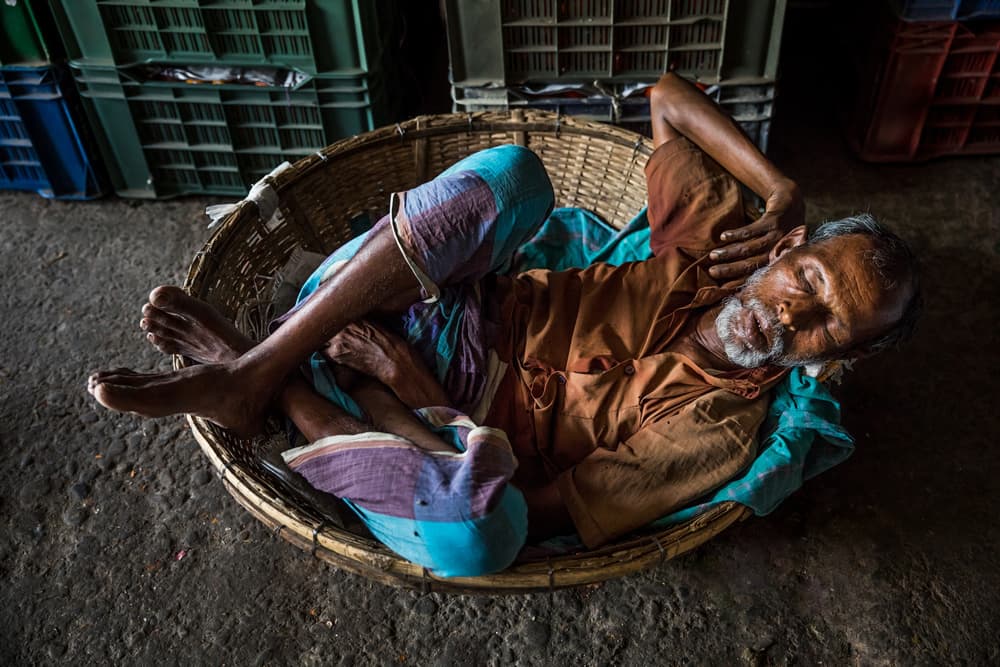 Elderly Man's Quiet Rest by Richard Huang — canvas wall art