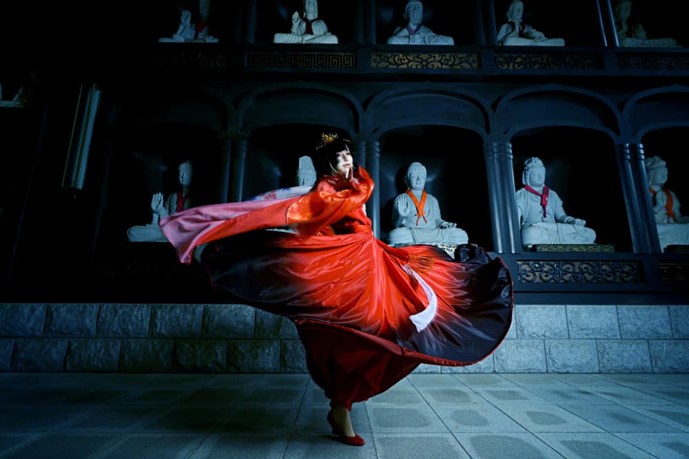 Dramatic Temple Dance by Hiroaki Suemasa — canvas wall art