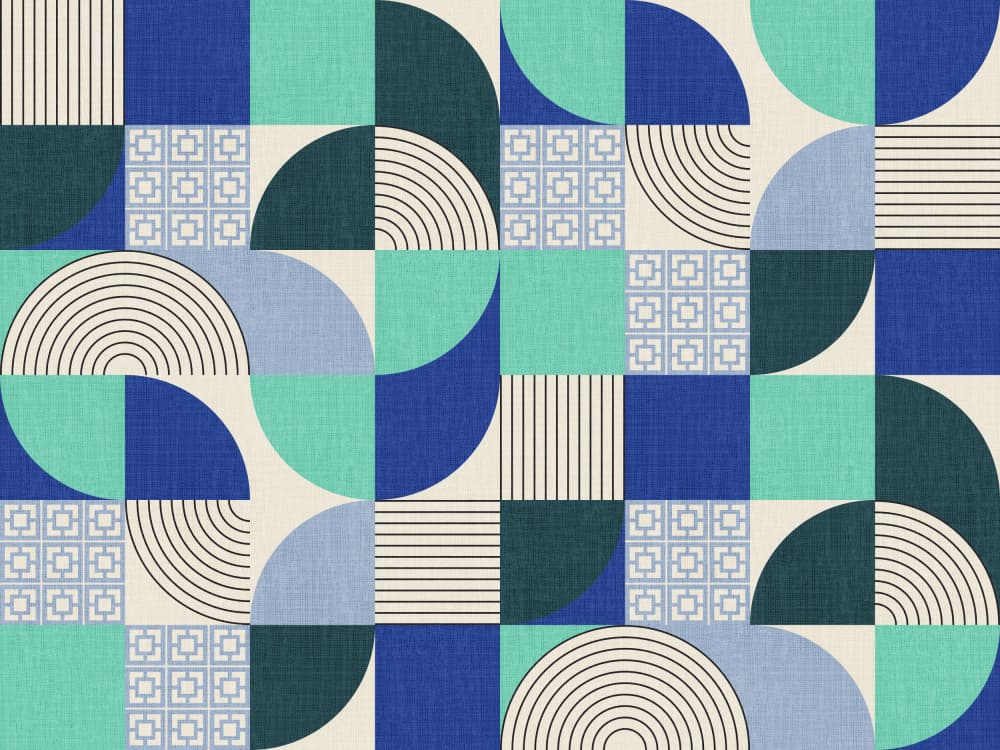Abstract Blue Geometry by Alexandra Weise — canvas wall art