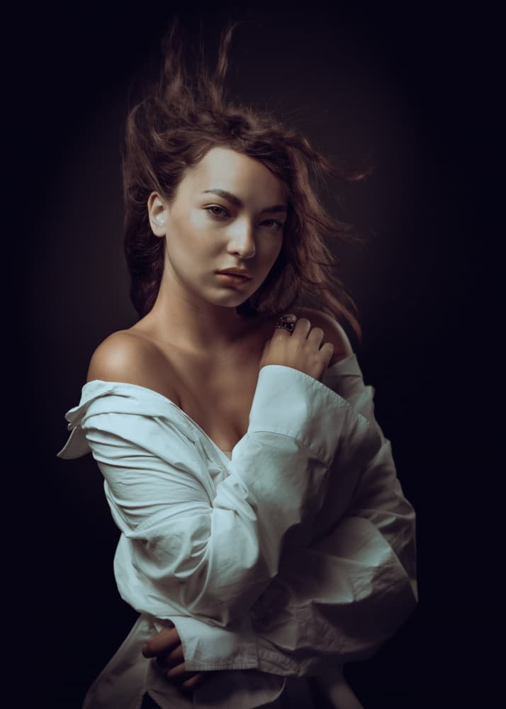 Elegant Woman's Gaze by Robert Girmencea — canvas wall art