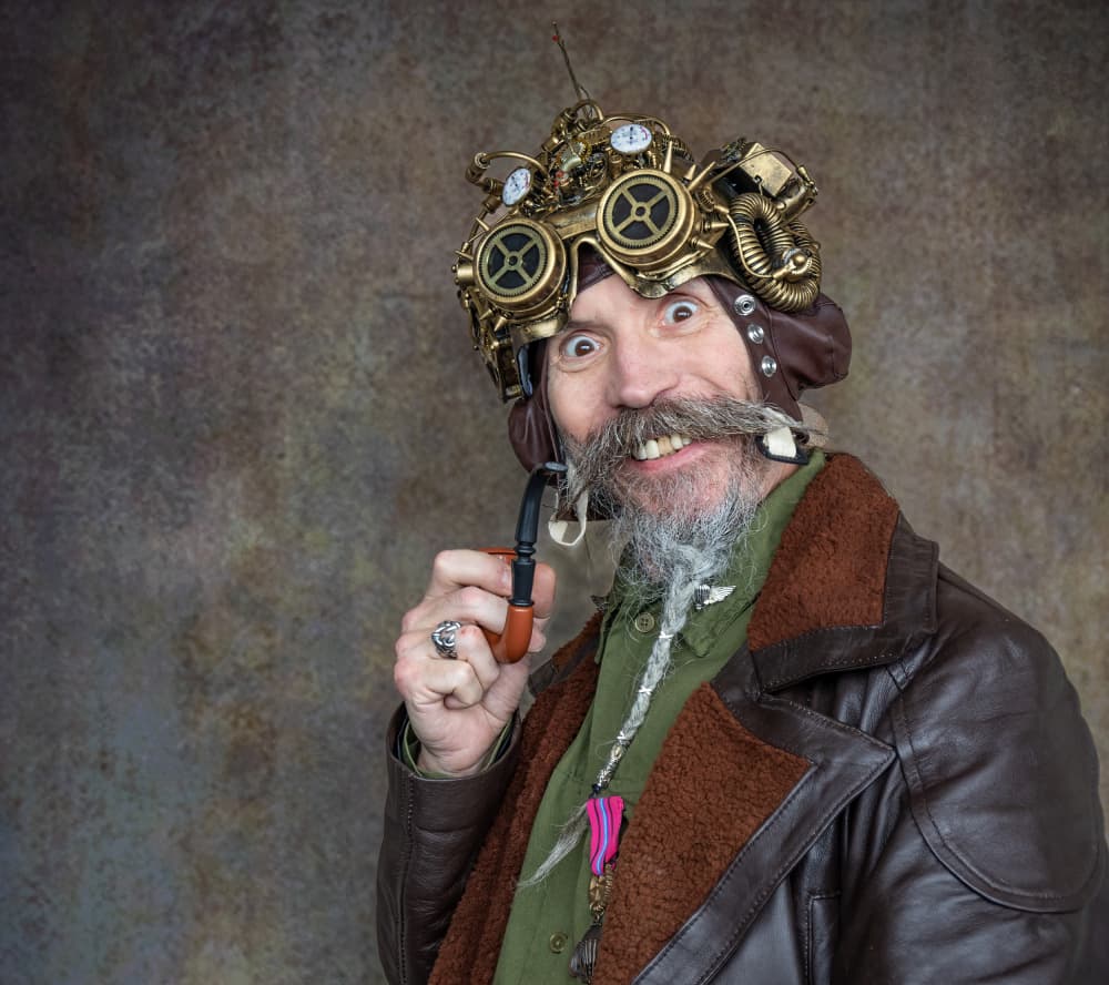 Smiling Steampunk Man by Daniel Springgay — canvas wall art