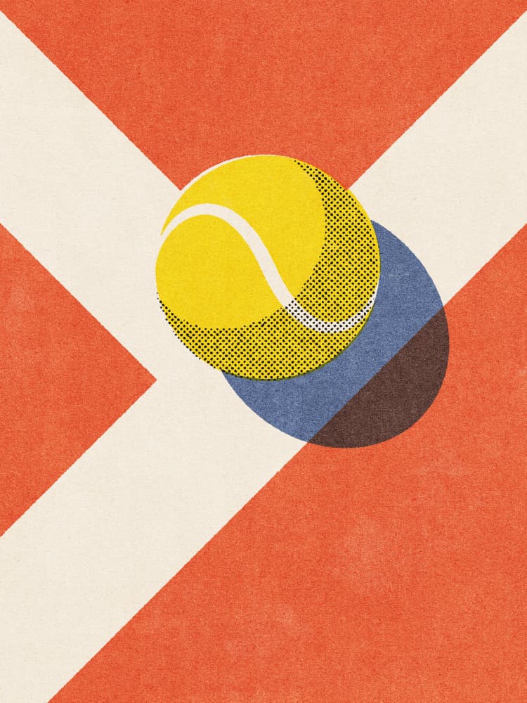 Classic Tennis Ball Game by Daniel Coulmann — canvas wall art