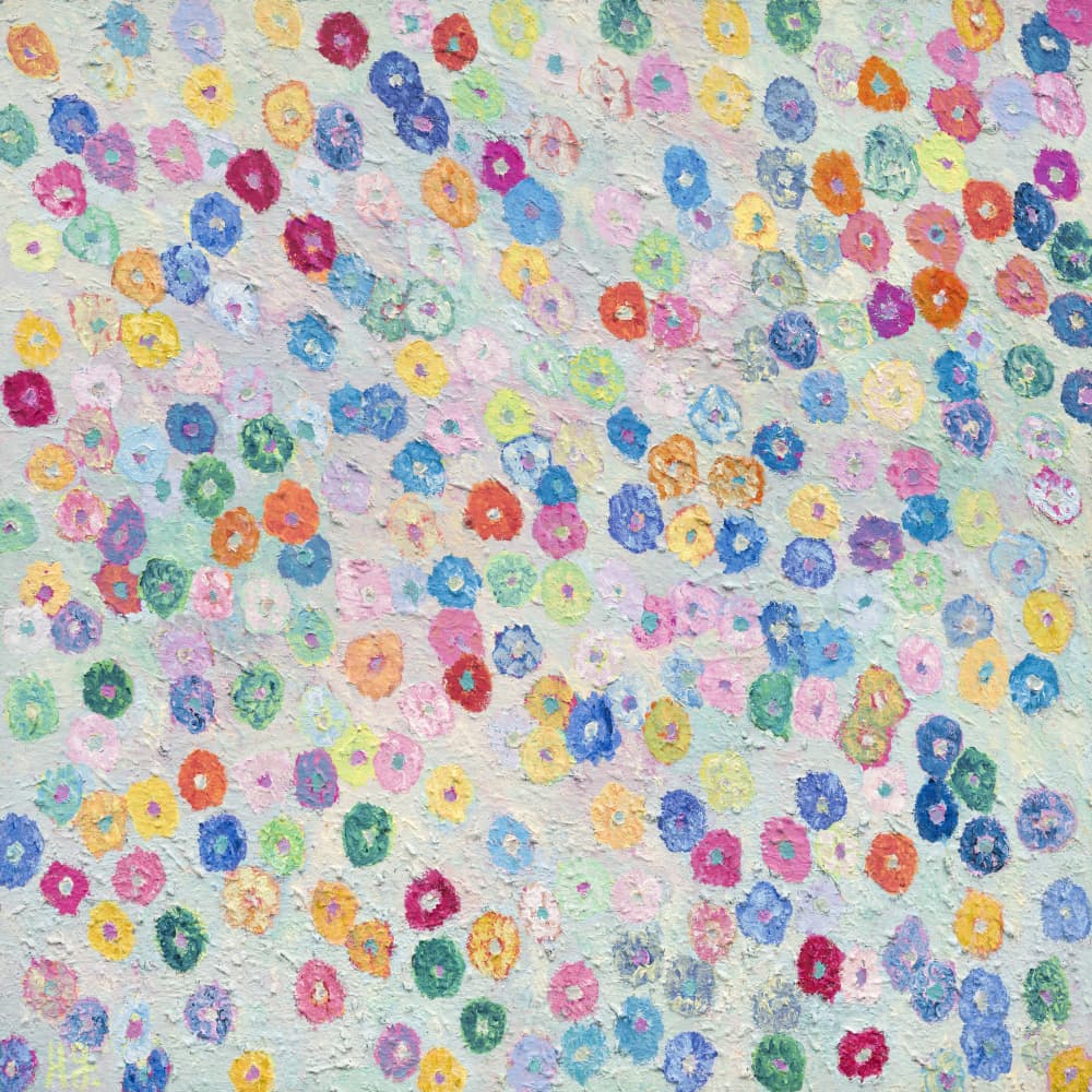 Vibrant Scattered Blooms by Helen Joynson — canvas wall art