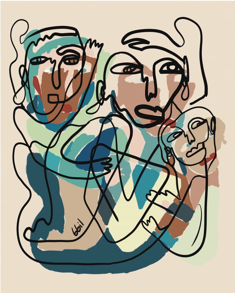 Abstract Human Connection by GIovanna Gil Alves — canvas wall art