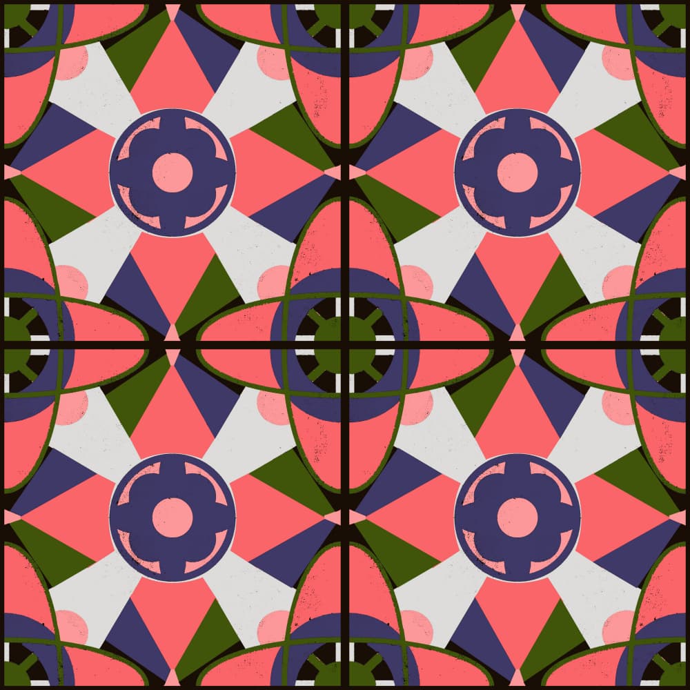 Retro Geometric Pattern by Charlotte Trudgett — canvas wall art