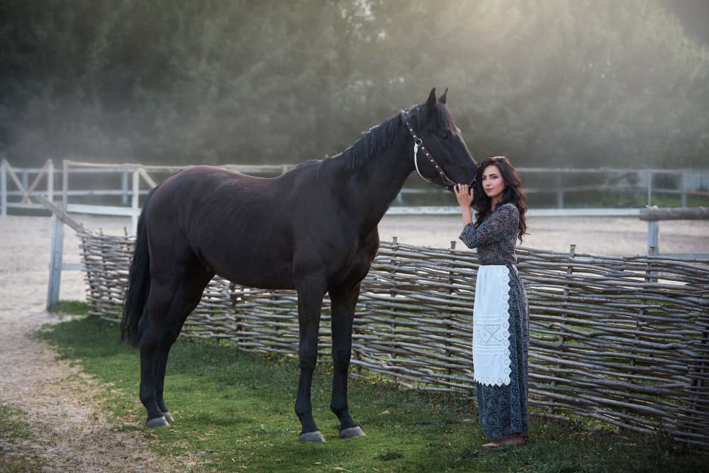 Gentle Woman Dark Horse by Andrii Kazun — canvas wall art