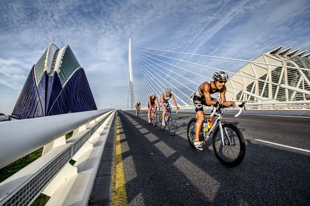 Dynamic Urban Cycling by Cesar March — canvas wall art