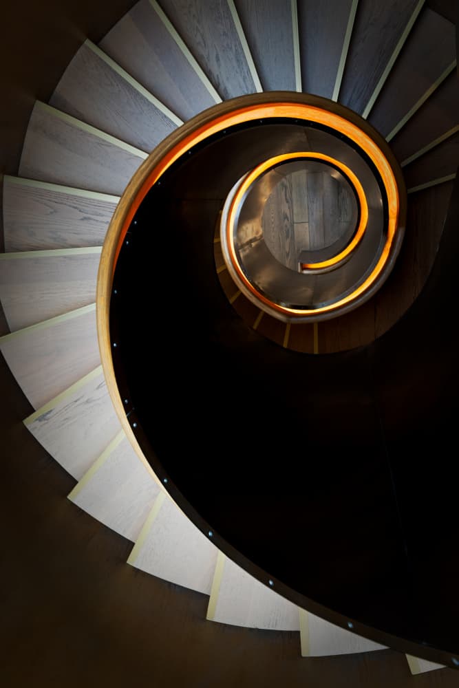 Golden Spiral Staircase by konglingming — canvas wall art