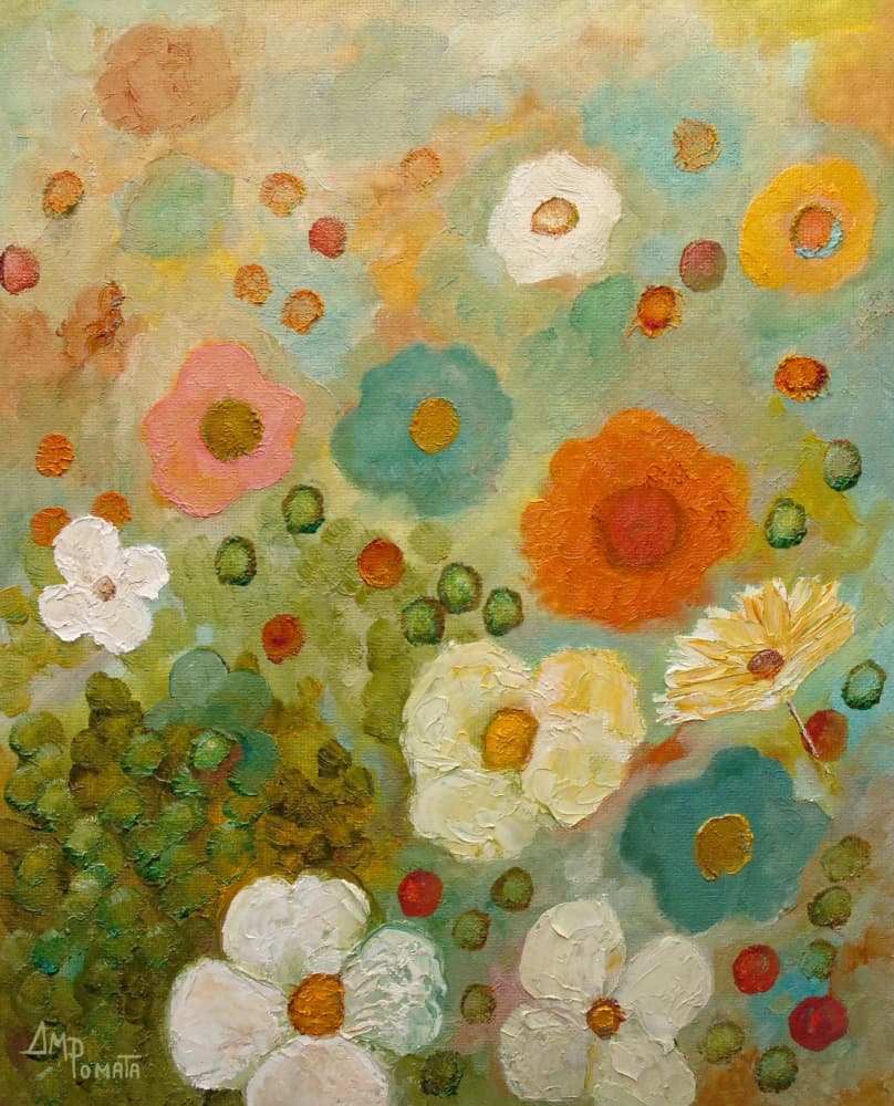 Vibrant Meadow Flowers by Angeles M. Pomata — canvas wall art