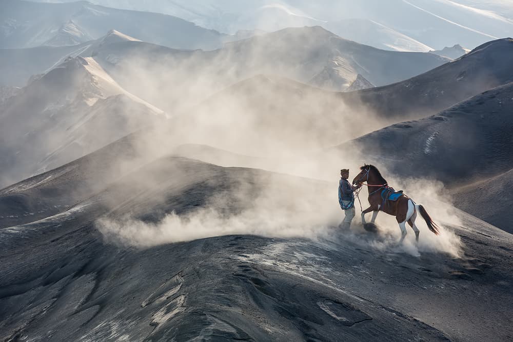 Horse Through Volcanic Dust by Gunarto Song — canvas wall art