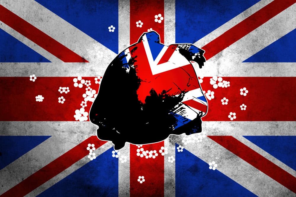 Grunge Union Jack Silhouette by Rafal Kulik — canvas wall art