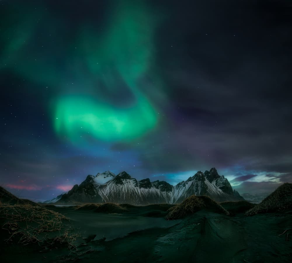 Northern Lights Mountains by Fernando Molina — canvas wall art