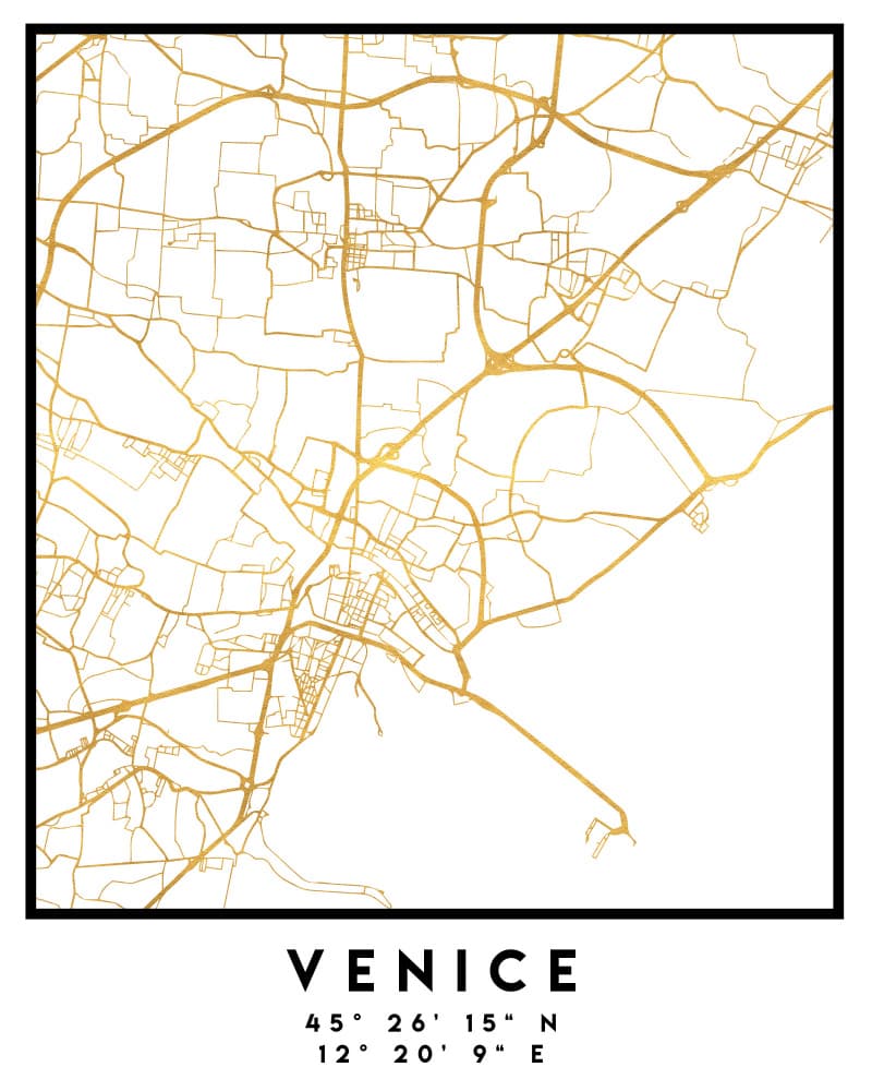 Venice Gold Map by Emiliano Deificus — canvas wall art