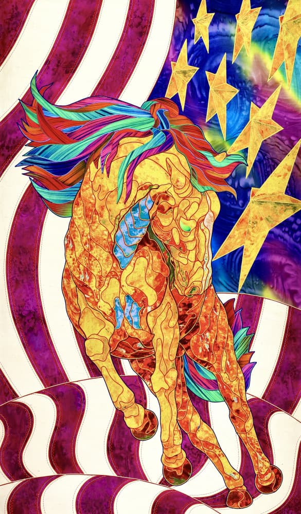 Patriotic Horse Flag