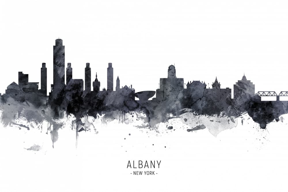 Albany New York Cityscape by Michael Tompsett — canvas wall art