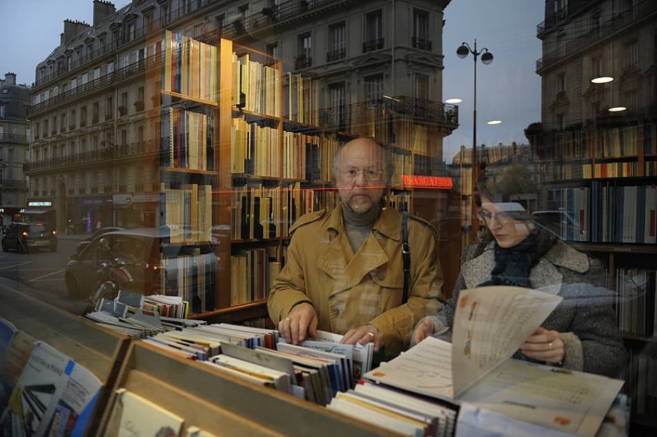 Browsing City Books by Jure Kravanja — canvas wall art