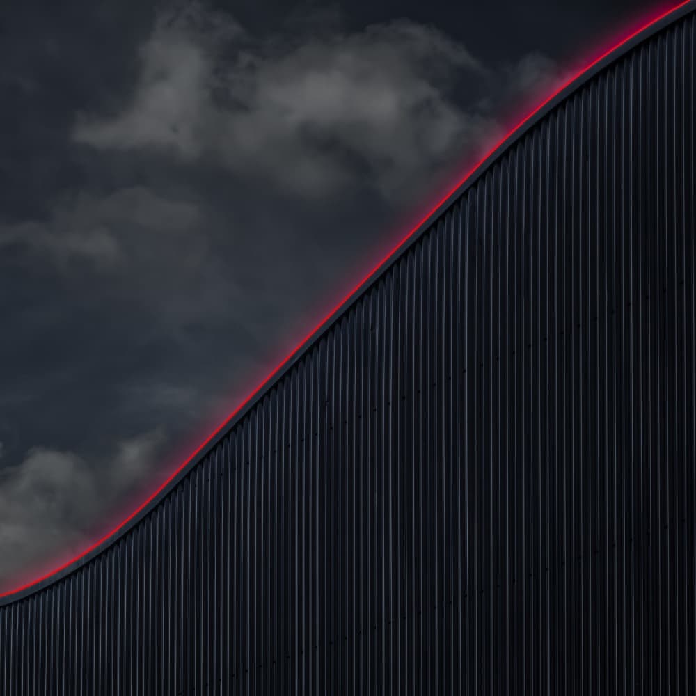 Sleek Architecture Red Glow by Luc Vangindertael (laGrange) — canvas wall art