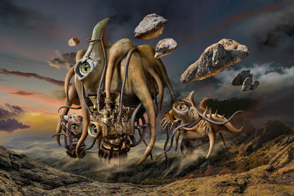 Floating Alien Creature by Radoslav Penchev — canvas wall art