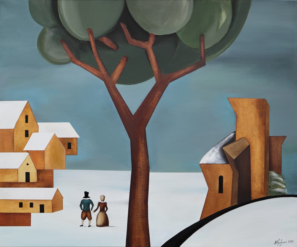 Quiet Winter Village by Alexander Trifonov — canvas wall art