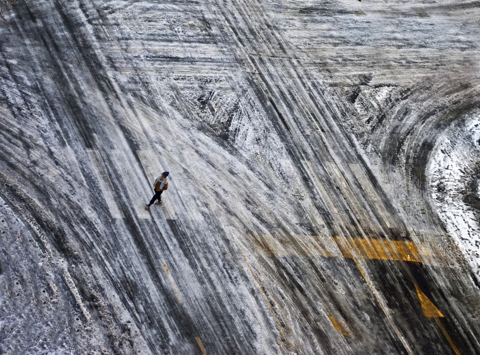 Solitary Winter Walk by Francesco Santini — canvas wall art