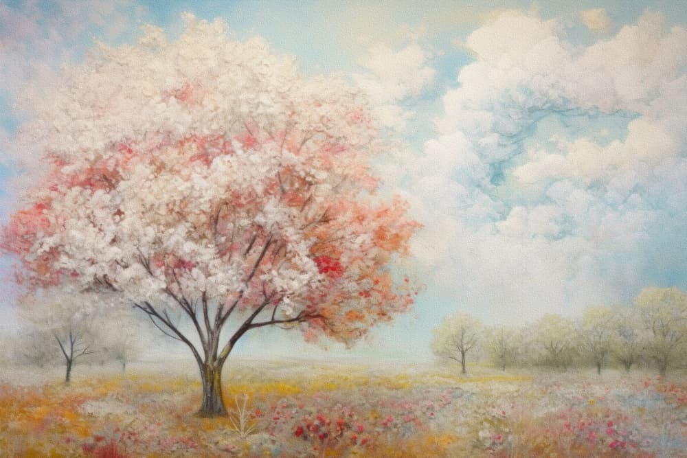 Pink Blossom Tree by Bilge Paksoylu — canvas wall art