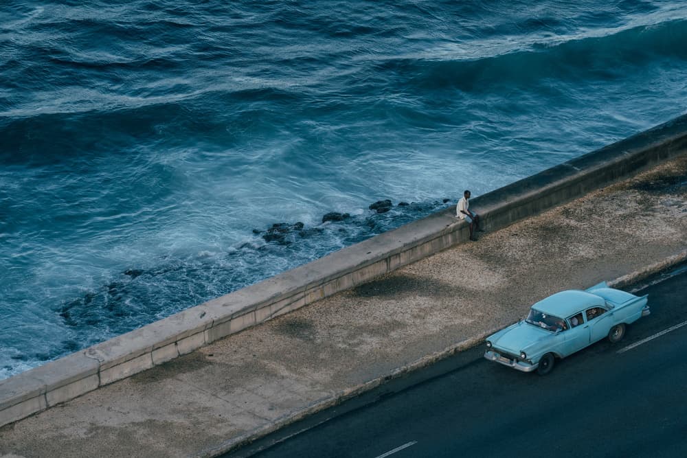 Coastal Drive Classic Car by Nasser Al-Nasser — canvas wall art