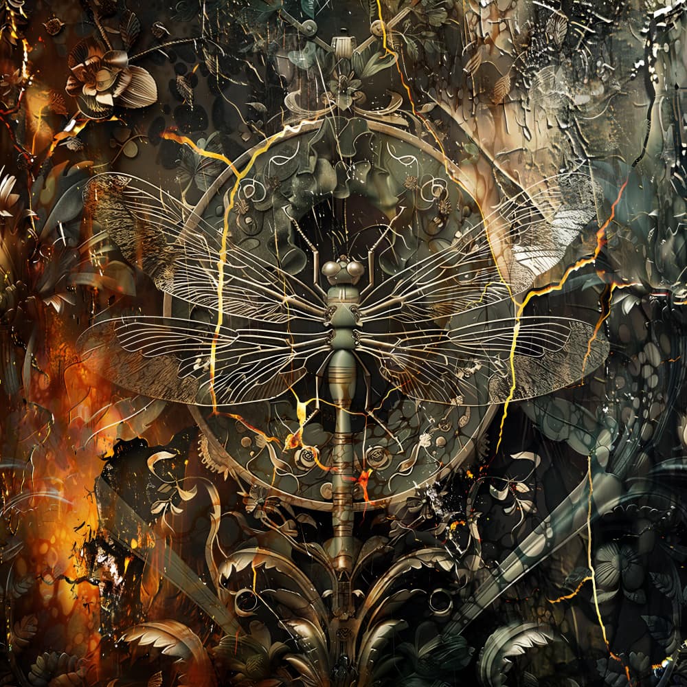 Ornate Steampunk Dragonfly by Rafal Kulik — canvas wall art