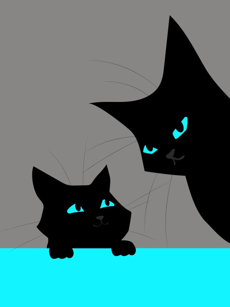 Black Cats Blue Eyes by WallChart Art Studio — canvas wall art