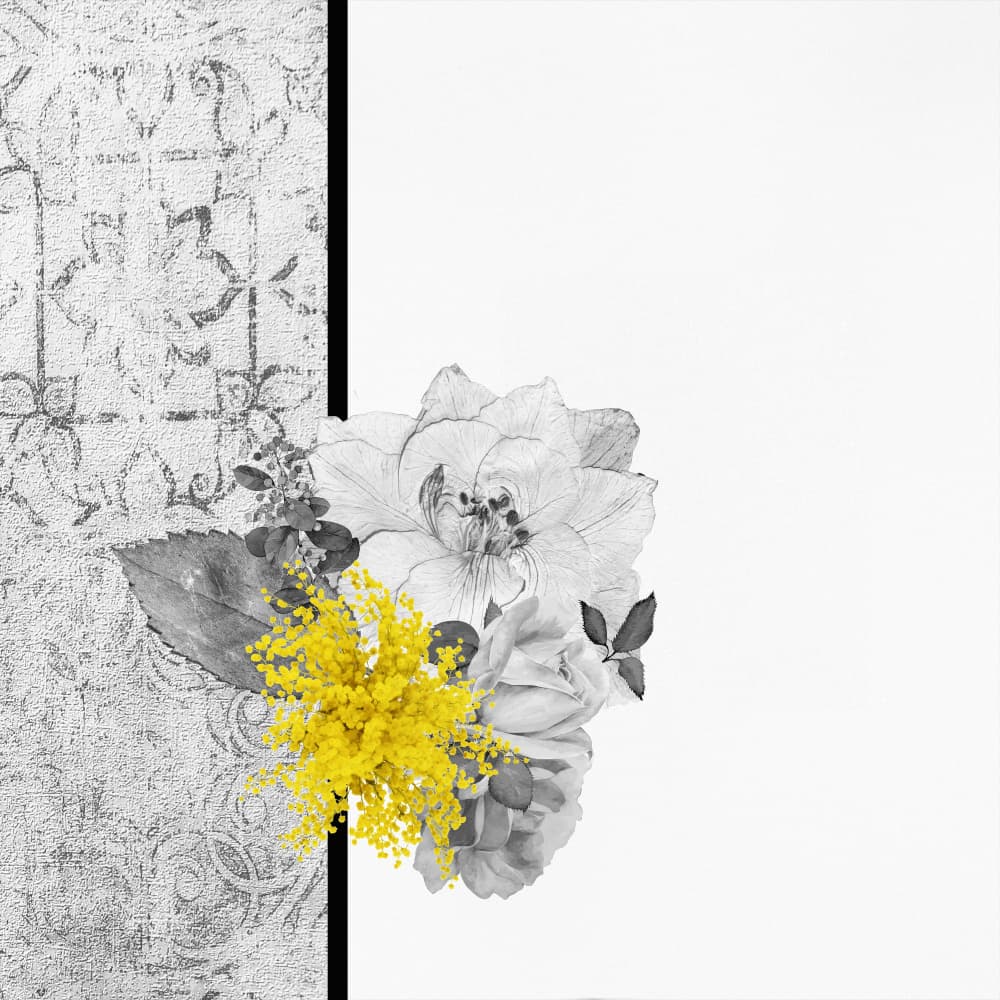 Yellow Floral Contrast by Pelin Atilla — canvas wall art