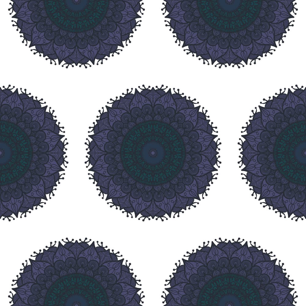 Indigo Teal Mandalas by Marika Barsrsind — canvas wall art