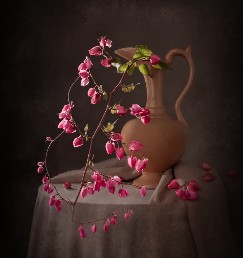 Elegant Pink Still Life by Margareth Perfoncio — canvas wall art