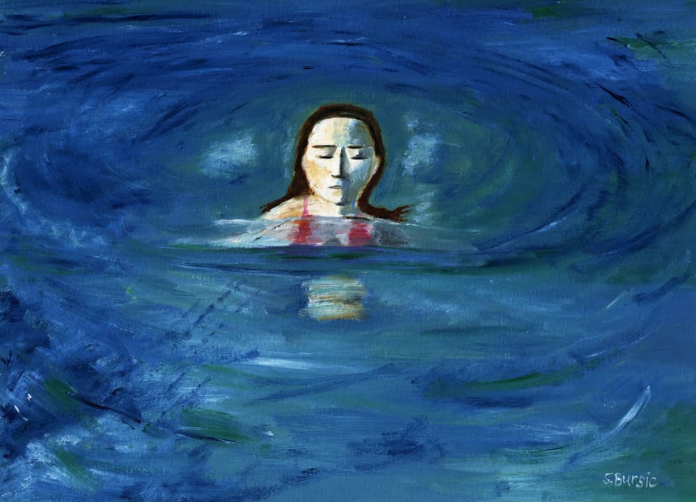 Serene Woman In Water by Sharyn Bursic — canvas wall art
