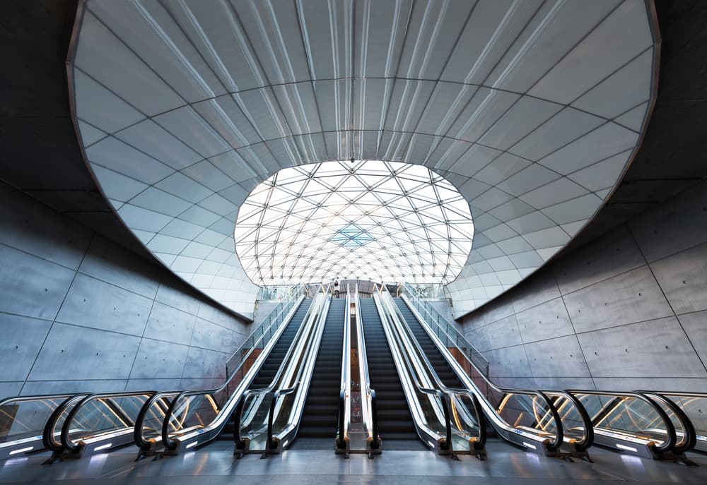 Modern Metro Escalators by Christian Lindsten — canvas wall art