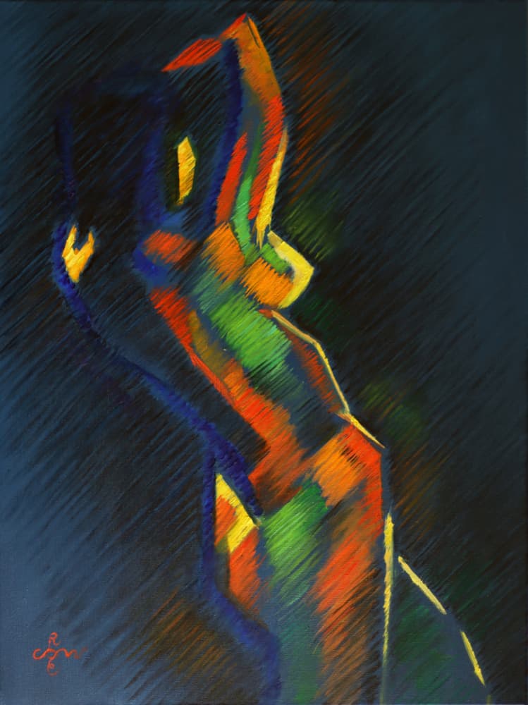 Colorful Abstract Figure by Corné Akkers — canvas wall art