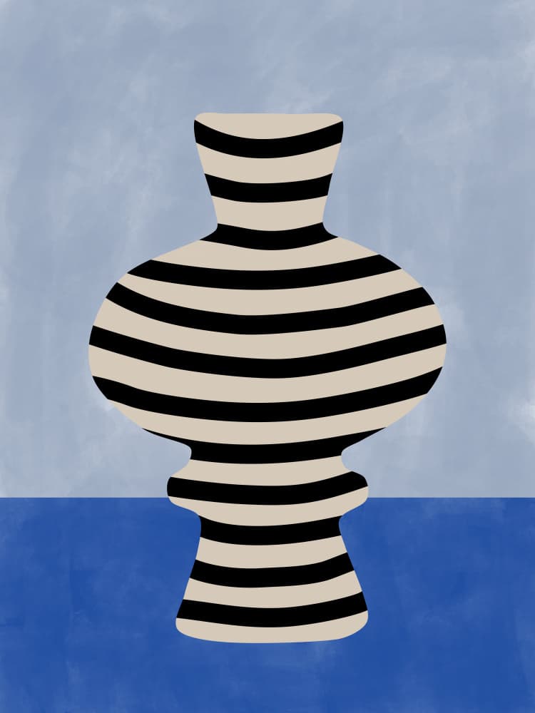 Modern Striped Vase by Elena Ristova — canvas wall art