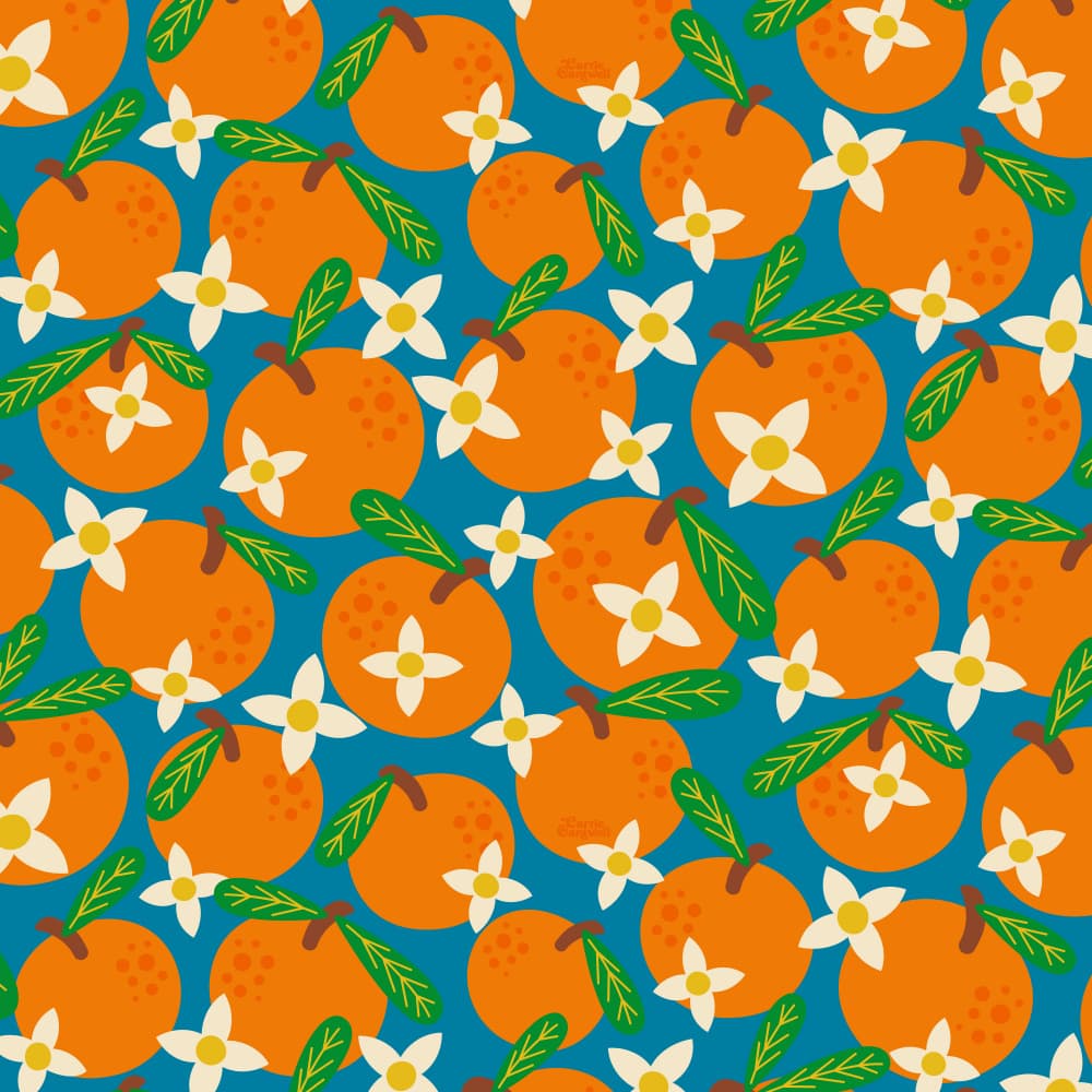 Organic Oranges by Carrie Cantwell — canvas wall art
