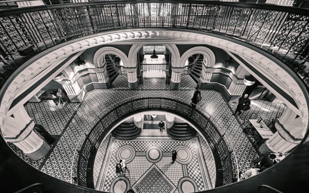 Grand Architectural Interior by Avital Hershkovitz — canvas wall art